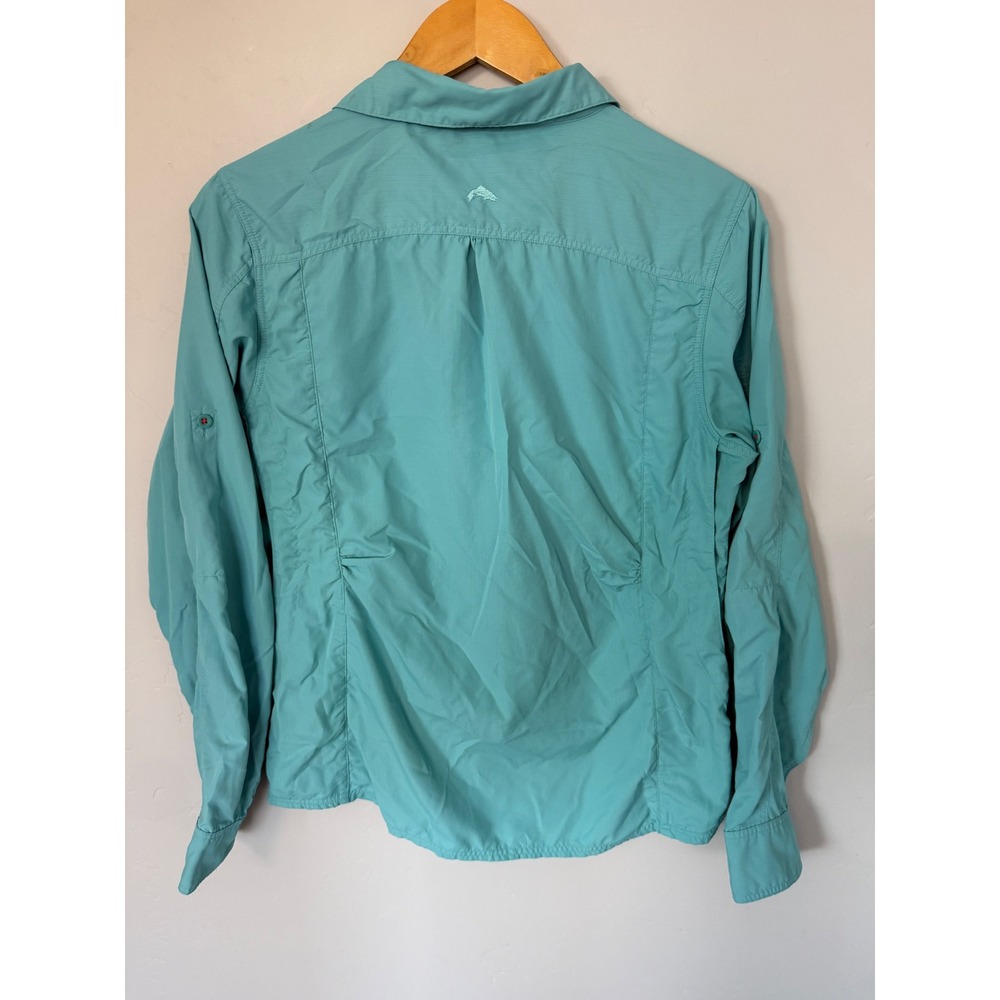 Simms Guide Series Fishing Shirt Womens Medium Teal Blue Long Sleeve Ripstop - Picture 6 of 8